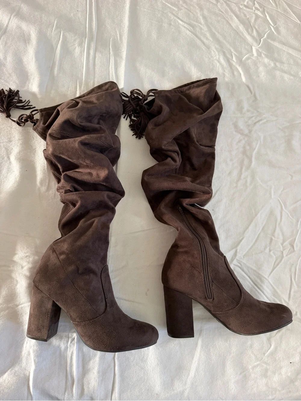 Women's Over-the-Knee Suede Boots - brown